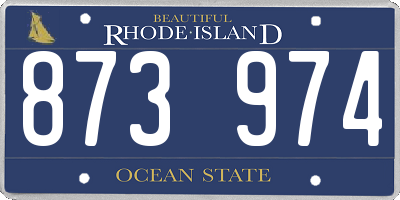 RI license plate 873974