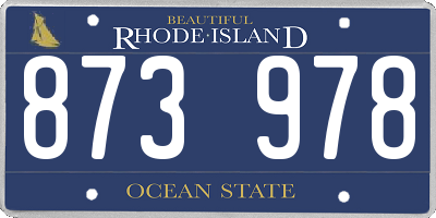 RI license plate 873978