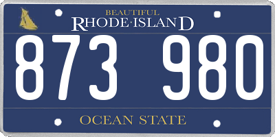 RI license plate 873980