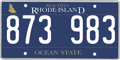 RI license plate 873983