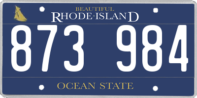 RI license plate 873984