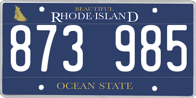 RI license plate 873985