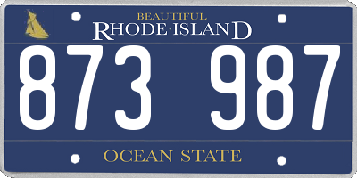 RI license plate 873987
