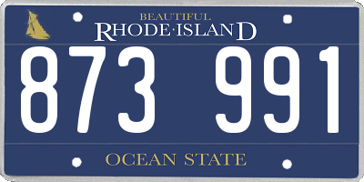 RI license plate 873991