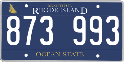 RI license plate 873993