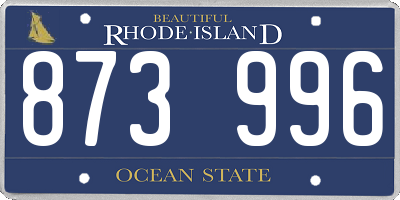RI license plate 873996