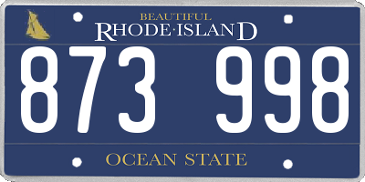 RI license plate 873998