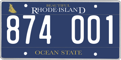RI license plate 874001