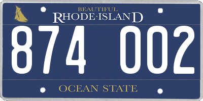 RI license plate 874002