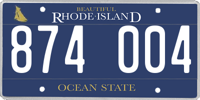 RI license plate 874004
