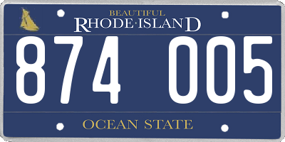 RI license plate 874005