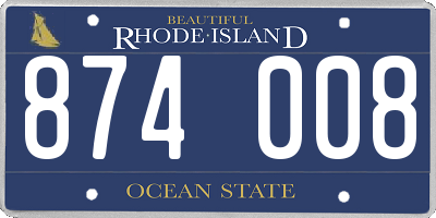 RI license plate 874008