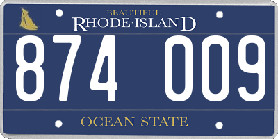 RI license plate 874009