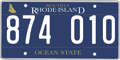 RI license plate 874010