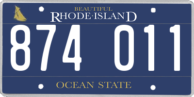 RI license plate 874011