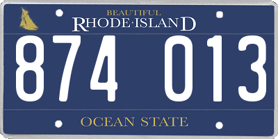RI license plate 874013