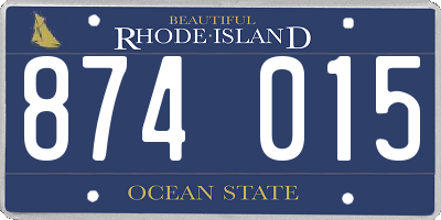 RI license plate 874015