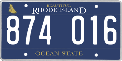 RI license plate 874016