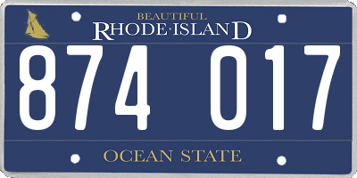RI license plate 874017