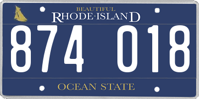 RI license plate 874018