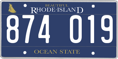 RI license plate 874019