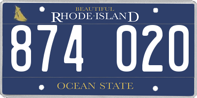 RI license plate 874020