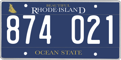 RI license plate 874021