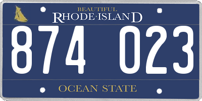 RI license plate 874023