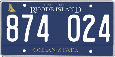 RI license plate 874024