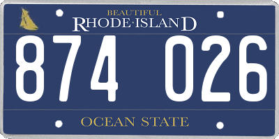 RI license plate 874026