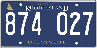 RI license plate 874027