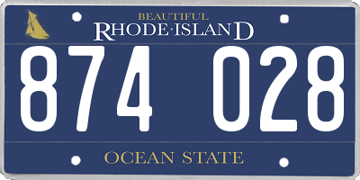 RI license plate 874028