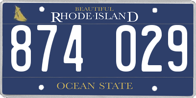 RI license plate 874029