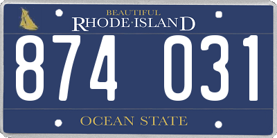 RI license plate 874031