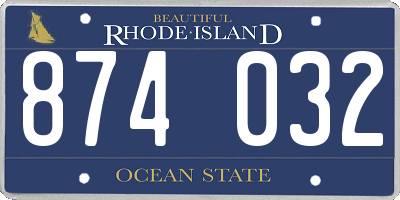 RI license plate 874032