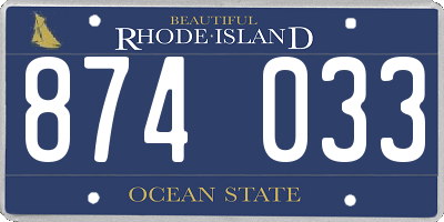RI license plate 874033