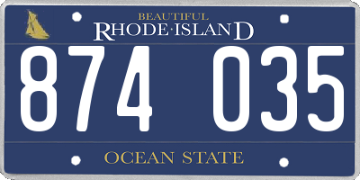 RI license plate 874035