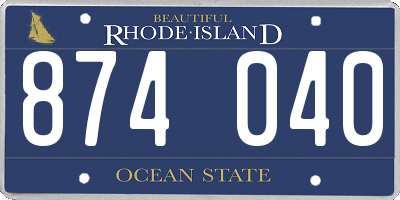 RI license plate 874040