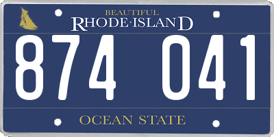 RI license plate 874041