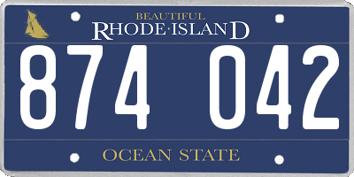 RI license plate 874042
