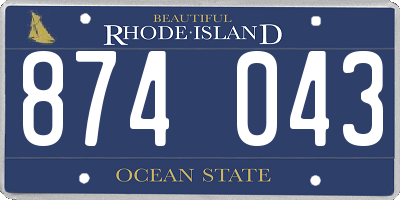 RI license plate 874043