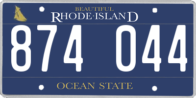 RI license plate 874044