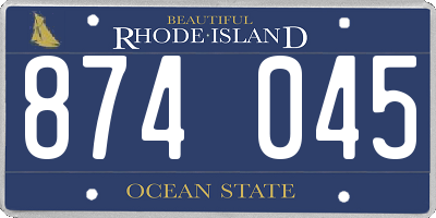 RI license plate 874045