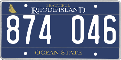 RI license plate 874046