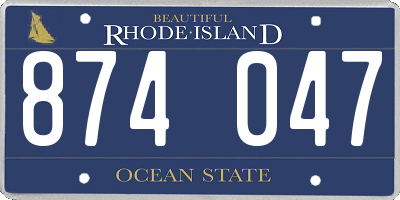 RI license plate 874047