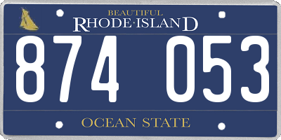 RI license plate 874053