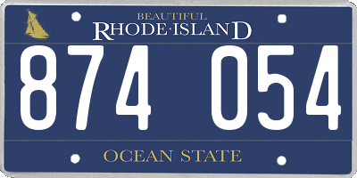 RI license plate 874054