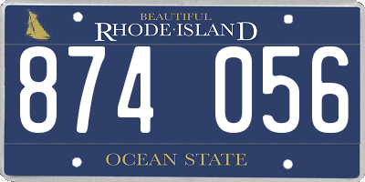 RI license plate 874056