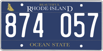 RI license plate 874057