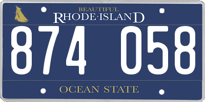 RI license plate 874058